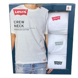 Levi's Crew Neck Premium Cotton 3 Pack Logo Tshirt Top